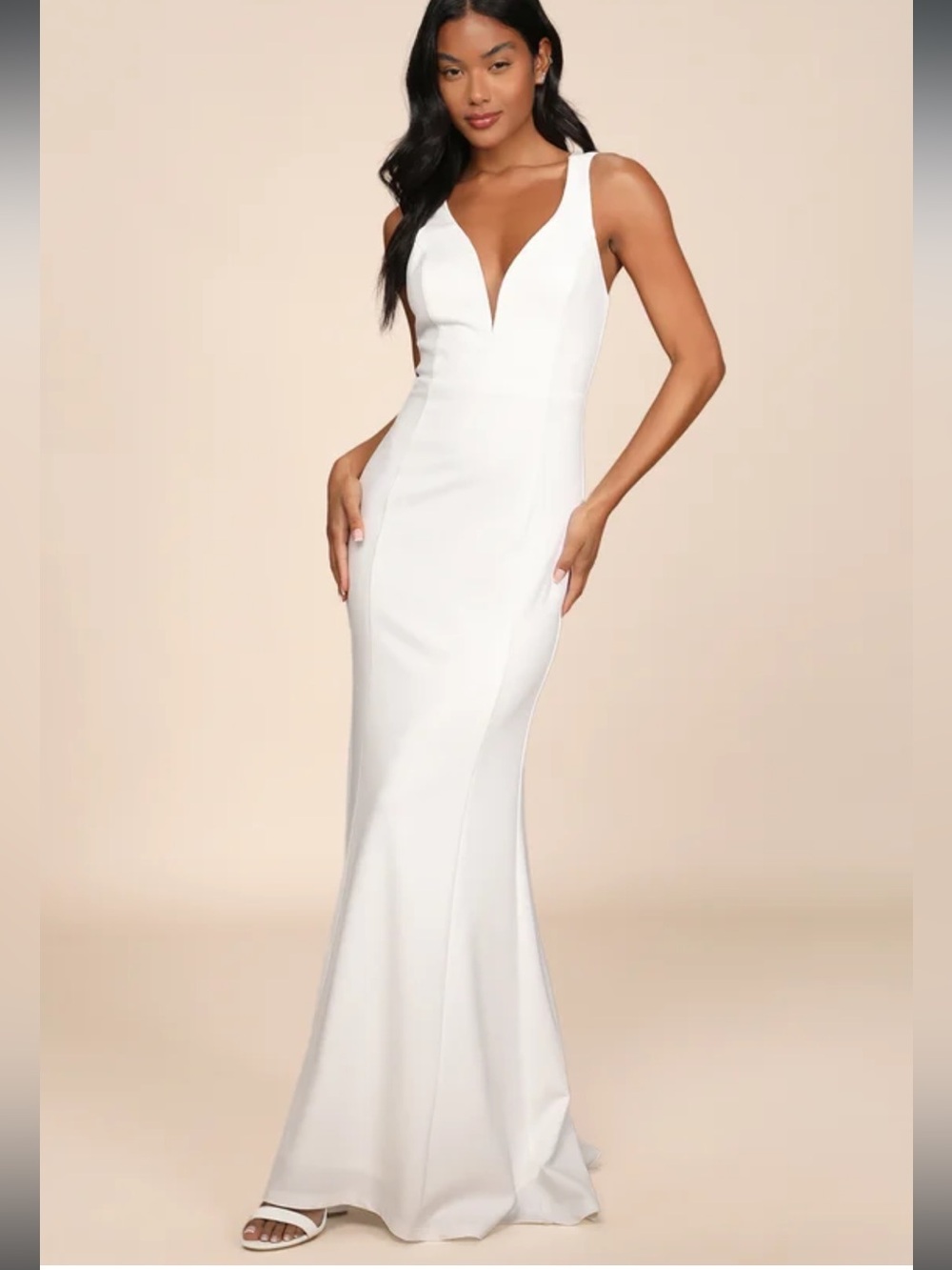 NWT Forever Crush White Mermaid Maxi Dress